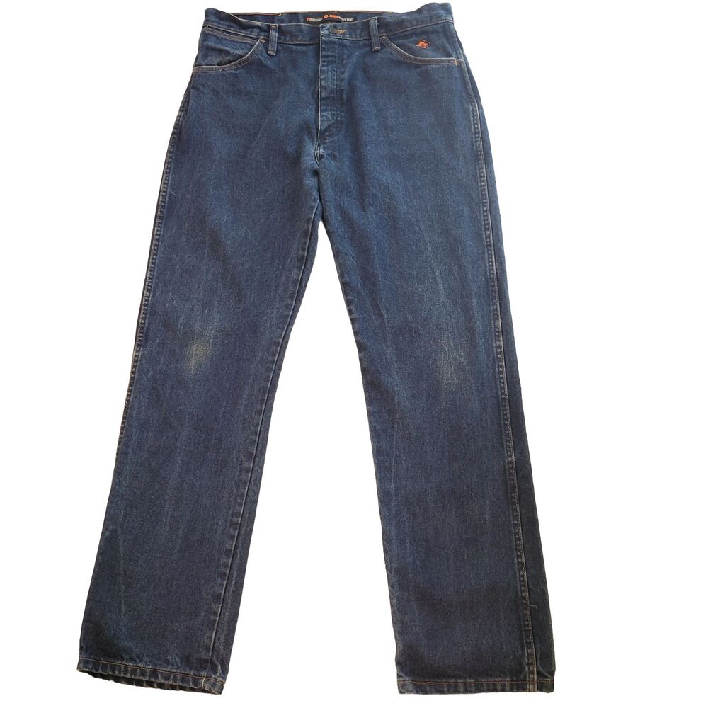 Wrangler FR13MWZ Flame Resistant Jeans Mens 36x34 Dark Wash Workwear